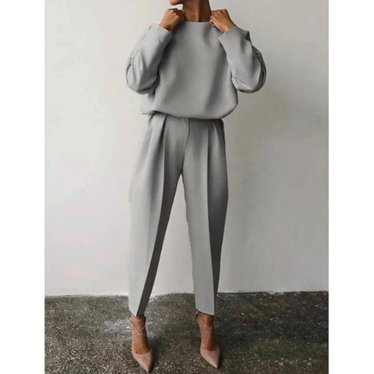 Ensemble pull pantalon slim pour femme 