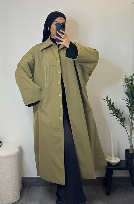 Veste longue - olive