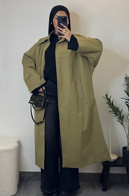 Veste longue - olive