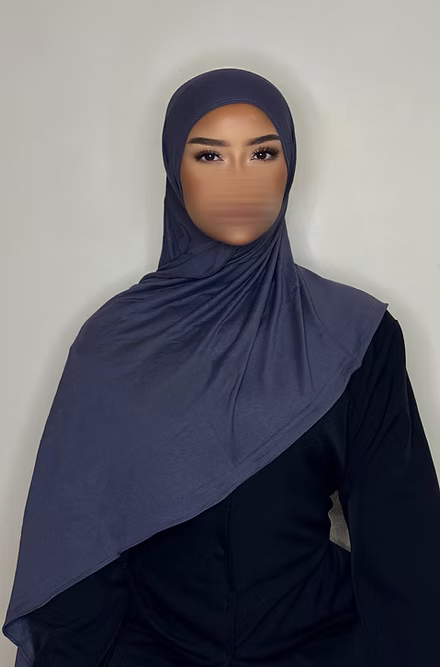 Hijab Jersey coton - gris bleuté