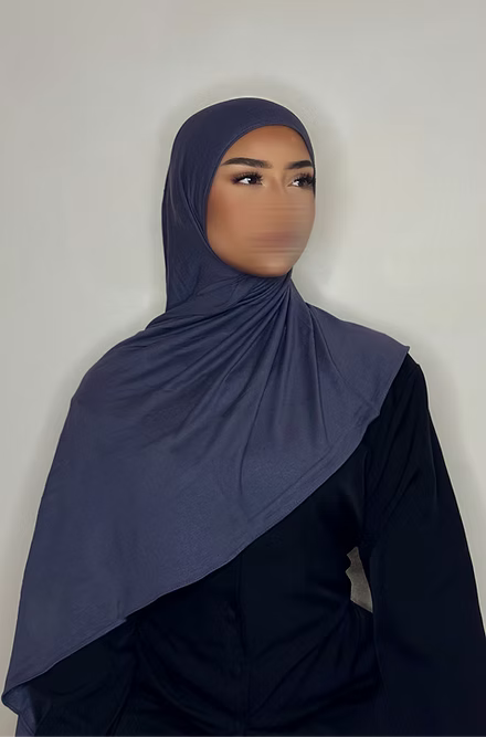 Hijab Jersey coton - gris bleuté